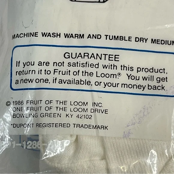 SOLD- Vintage Fruit of the Loom Mens Briefs Underwear White 100% Cotton Sz 40 - Picture 7 of 7